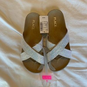Glitter strap slides girls size 3 children’s place